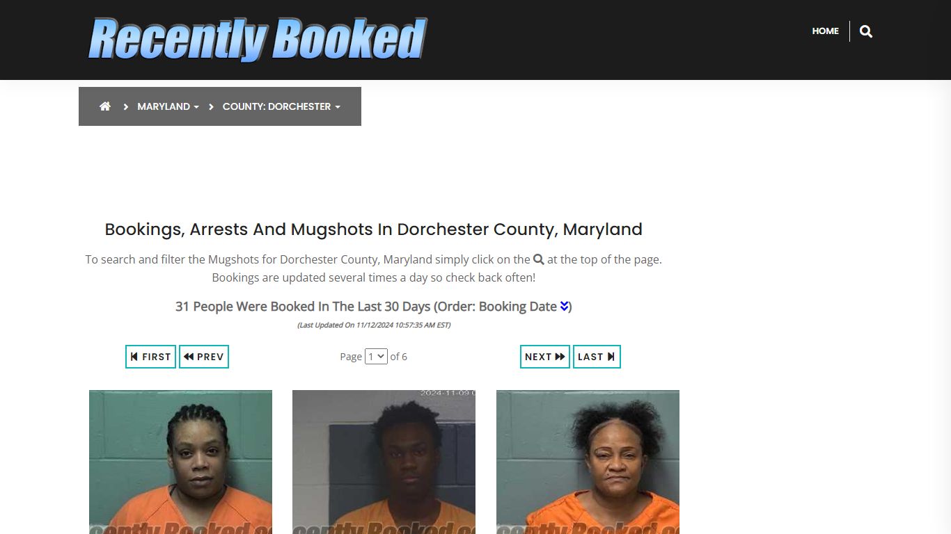 Bookings, Arrests and Mugshots in Dorchester County, Maryland